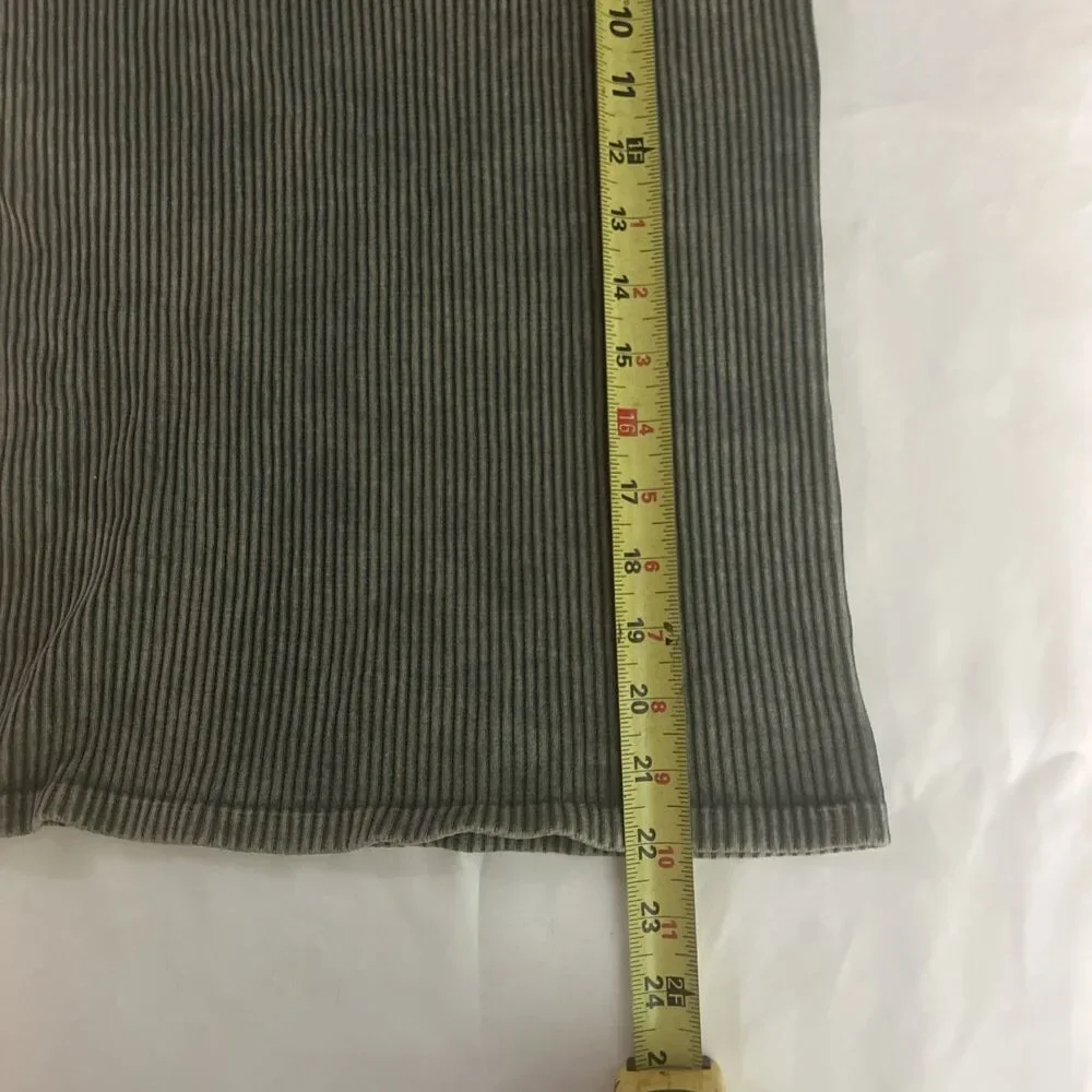 Intimately Free People Grey Ribbed Mock Neck Keyhole Back Sleeveless Top